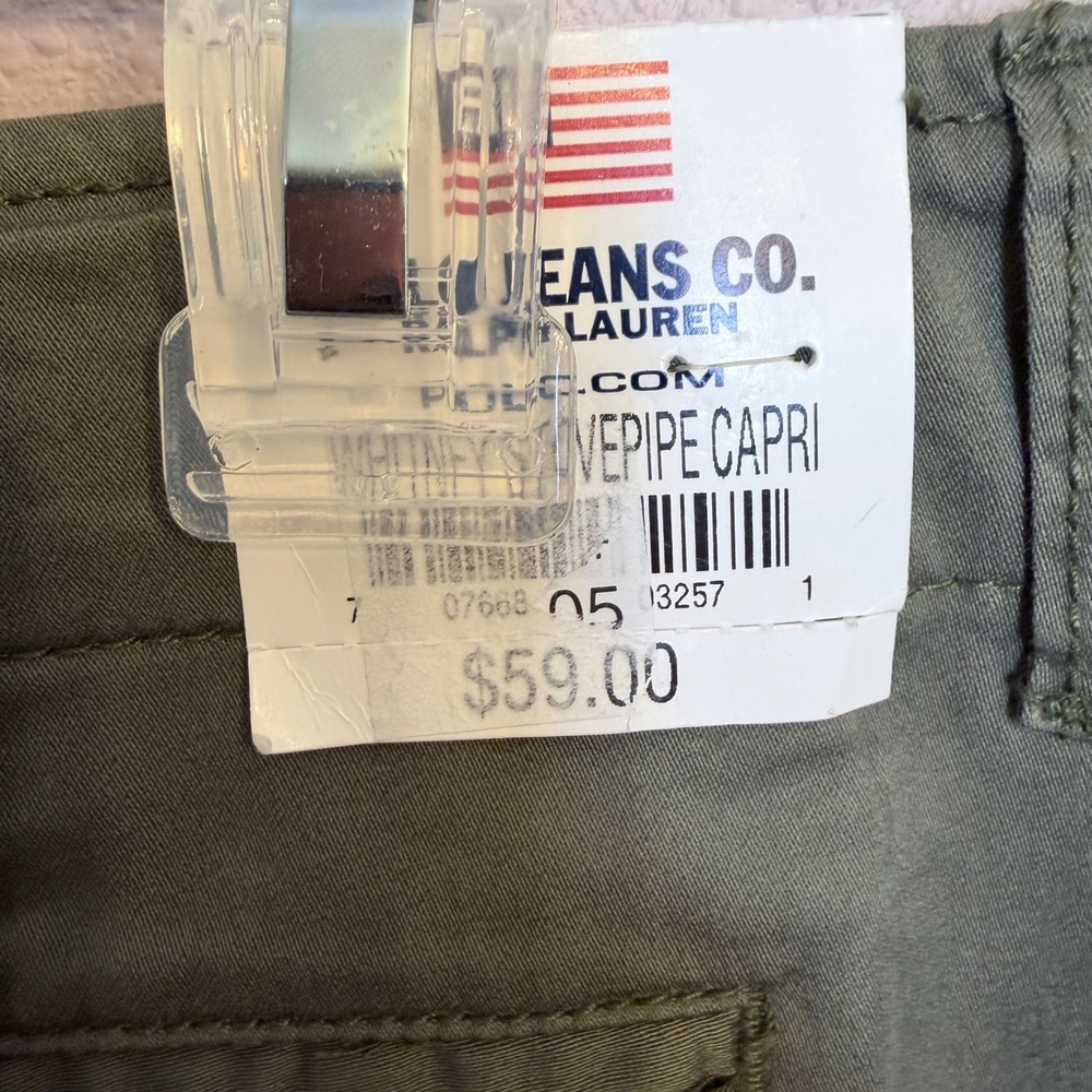 Polo‎ Jeans Ralph Lauren Whitney Stovepipe Capri Pants Olive Green Womens 6 NWT - Picture 6 of 6